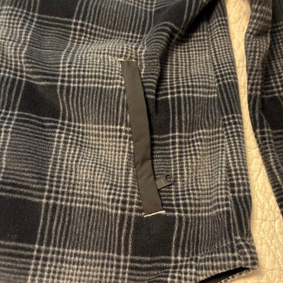 Columbia Jacket Fleece Gray Plaid Sherpa Collar Medium - Picture 4 of 13